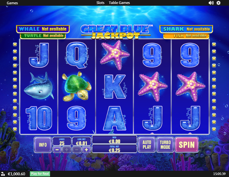 Great Blue Jackpot slot machine by Playtech Free Play & Review