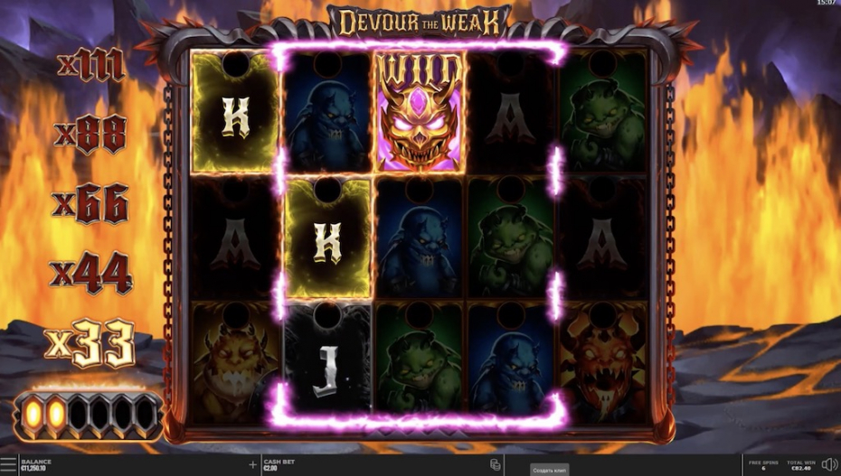 Devour The Weak Dropdown Hexed Symbols and Free Spins