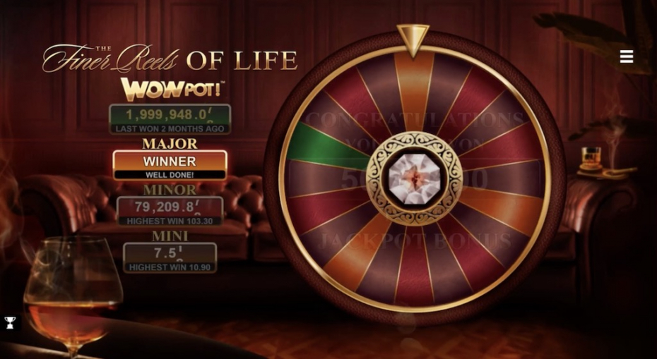 The Finer Reels of Life WowPot Wheel of Wishes Feature