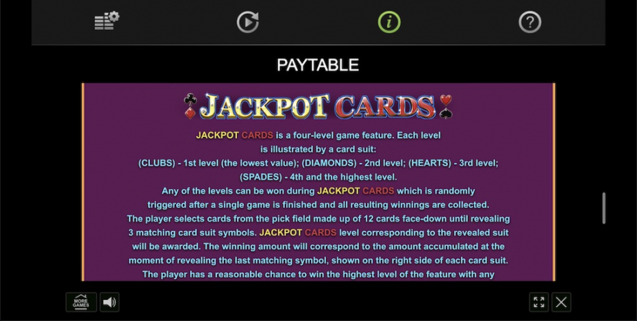 Jackpot Cards Feature