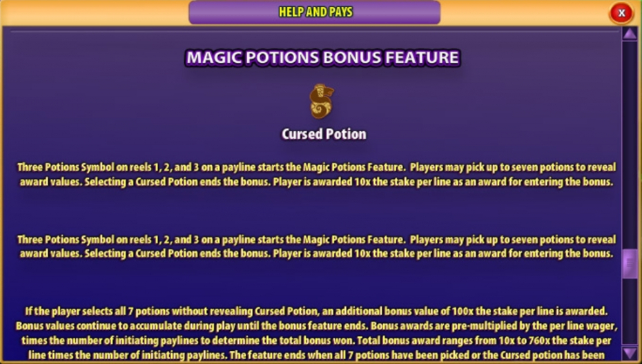Magic Potion Feature Rules