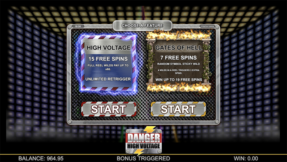 High Voltage Free Spins Select Feature
