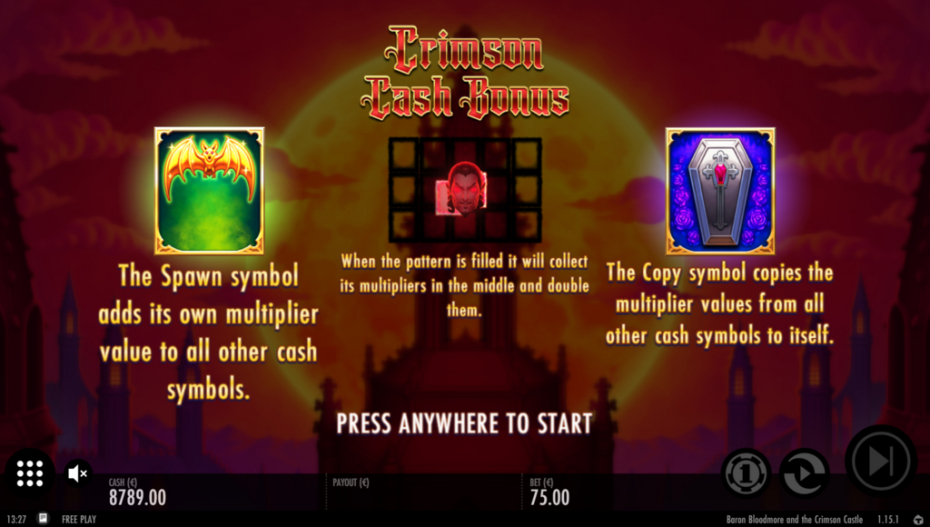 Crimson Cash Bonus Game Rules