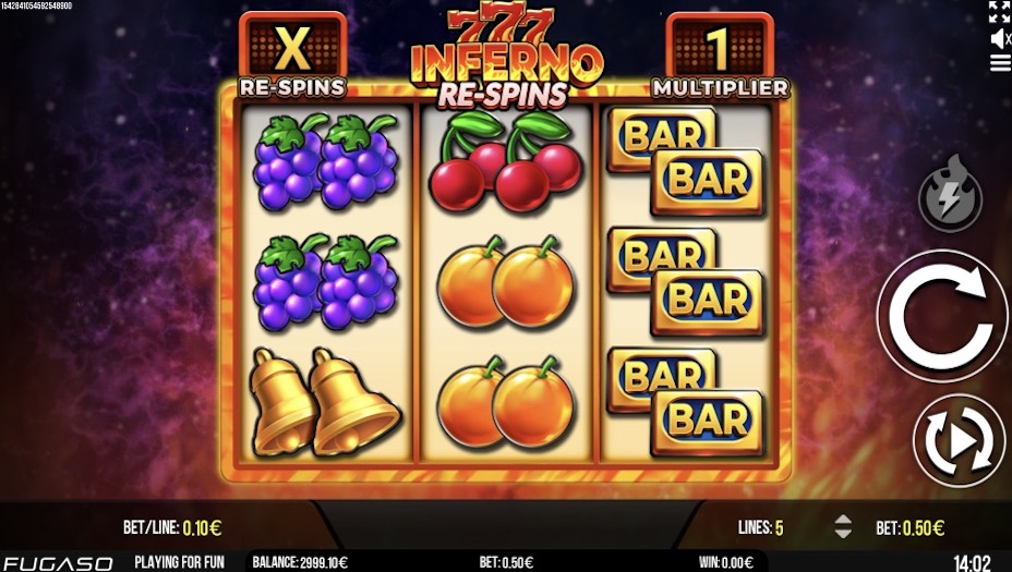 Inferno 777 Re-Spins Slot Review