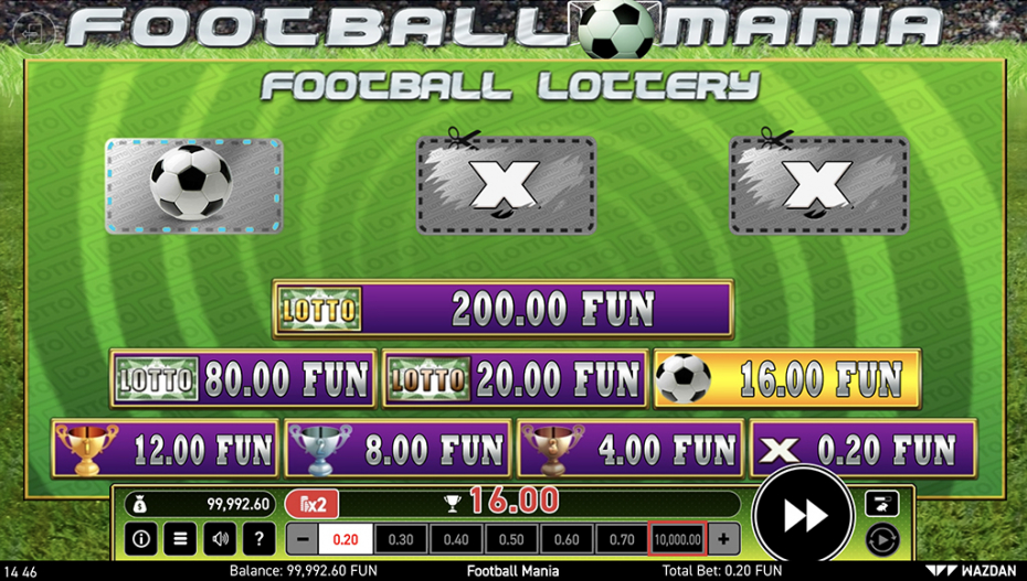 Football Lottery Bonus Game
