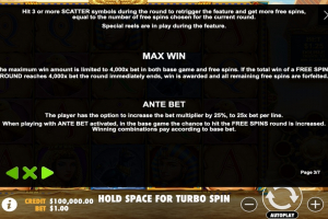 Max Win&Ante Bet