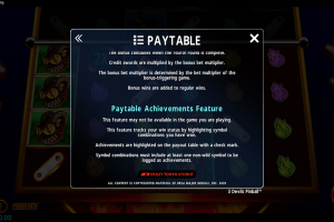 Paytable Achievements Feature