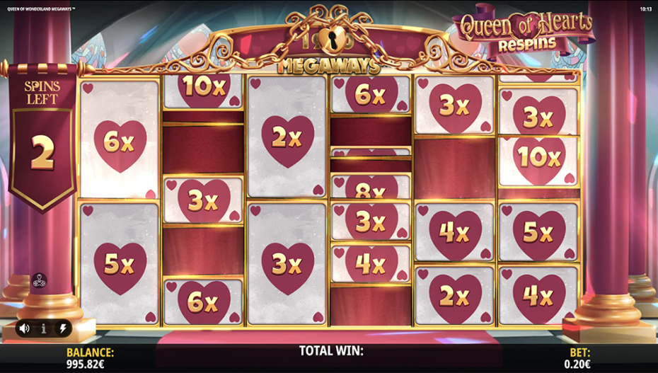Queen of Hearts Cash Respins Game